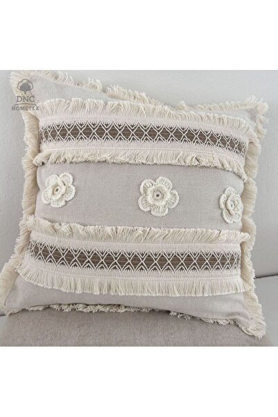 DNC home tekstil Husă de pernă cu design special și motiv din in brut (43x43)