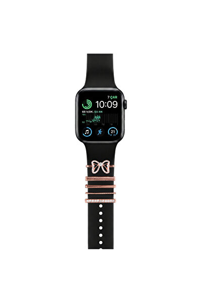 Casen Watch Akıllı Saat Uyumlu Kordon Takısı Şık Charm Seti Kelebek ve Pırlan...