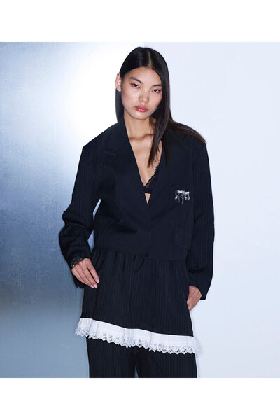 Twist BROŞLU ÇİZGİ DESEN BLAZER