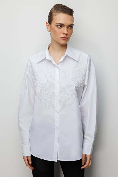 Ekol Bead Embroidered Cotton Shirt
