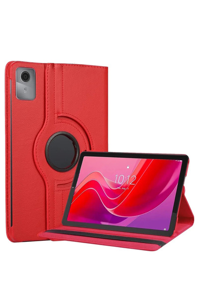 OZBAY TICARET حافظة جلدية لجهاز لينوفو تاب M11 TB330FU 360 من OZB - أحمر 9686...