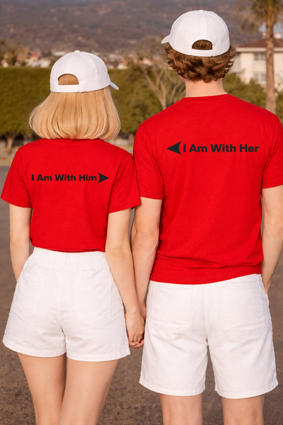 LORVEX February 14 Couple Combination T-Shirt Valentine's Day 2-Pack Price T-...