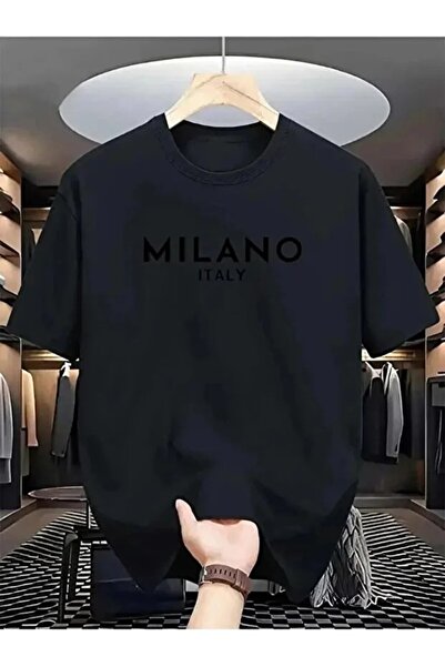 İnazuma Outdoors تي شيرت أسود قطني مطبوع بياقة دائرية وأكمام قصيرة للجنسين مق...