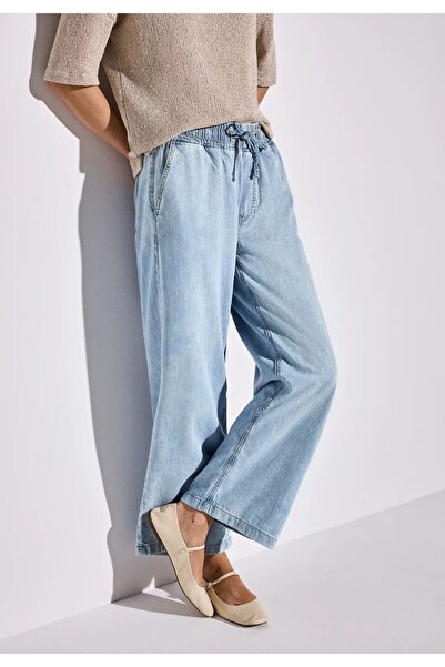 Street One Women's Snow Washed Wide-Lette Soft Fabric Top Quality Jeans Pants