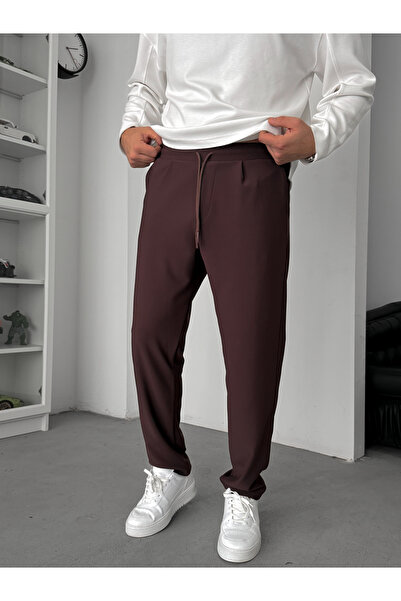 BYBASICMAN Brown Straight Fit Textured Trousers Tw-1011