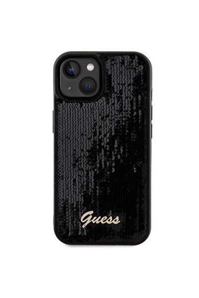 Guess IML Faceted Mirror Disco Iridescent Case for iPhone 13/14/15 - Black