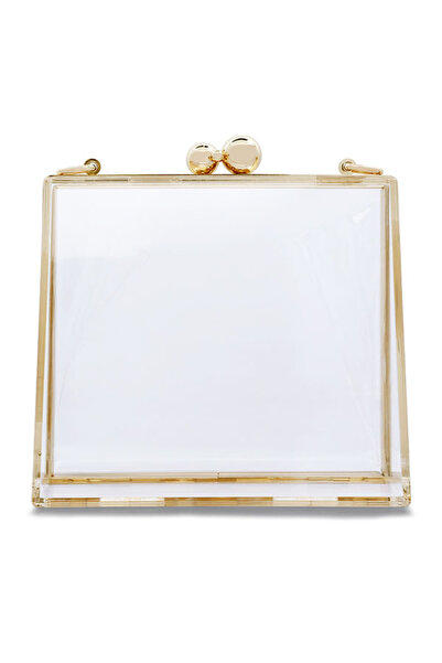 london Rag Women Transparent Clear Triangle Clutch Bag