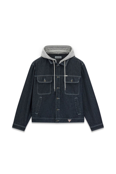 Guess Erkek Rege Kapüşonlu Denim Ceket - Lacivert