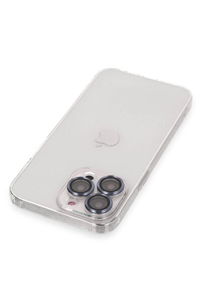 OZBAY TICARET حافظة OZB لهاتف آيفون 13 برو من السيليكون مع عدسة لوكو - أزرق س...