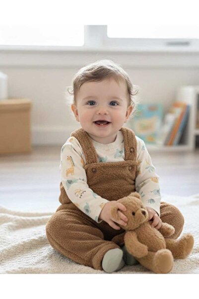 Ay Yıldız Baby Laura Baby Baby Boy Plush Jumpsuit