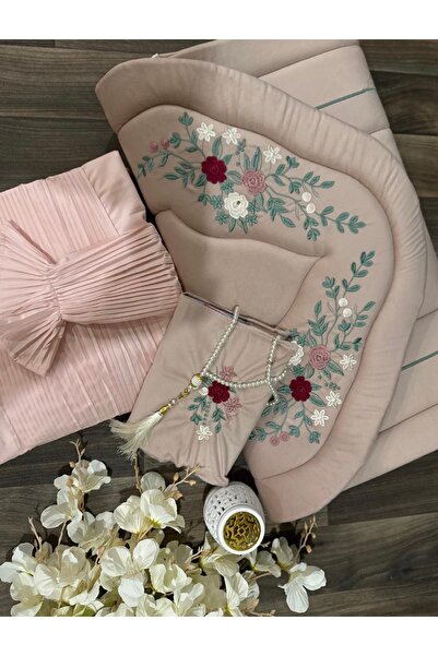 ELEEN EST طقم ملكي صلاة يتكون من سجادة مبطنة ومطرزة، وشرشف صلاة مكسّر، وحقيبة...