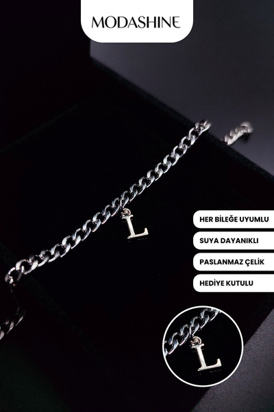 ModaShineShop Letter L Stainless Steel Bracelet – Adjustable Letter Bracelet ...