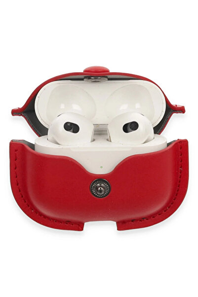 lunirawear حافظة جلدية لسماعات لونيرا ايربودز 3 (الجيل الثالث) - أحمر 543215