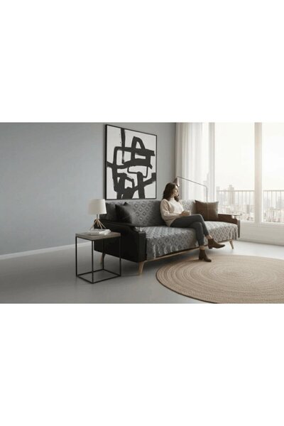 Heriya Husă de canapea Jacquard 170x220 cm/ Anti-alunecare, elegantă, rezistentă