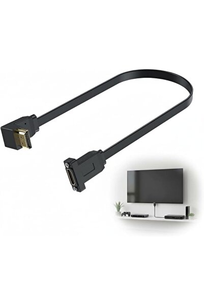 The Bros erorex Flat HDMI 2.0 Cable 1.5ft (50cm), 90 Degree Down Angle Panel ...
