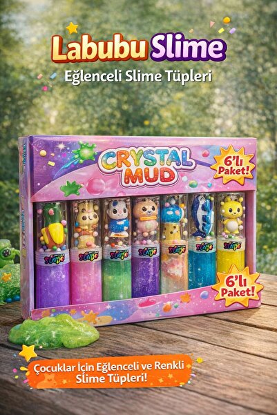 BELCO-TECH Labubu Slime 6’lı Paket – Sürpriz Figürlü Eğlenceli Çocuk Slime