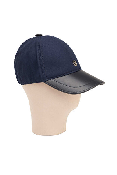 Tergan Lacivert Hakiki Deri Erkek Şapka - S1SPK0330004-F0E