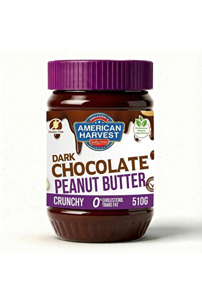 American Harvest زبدة الفول السوداني بالشوكولاتة الداكنة - مقرمشة 510 غرام