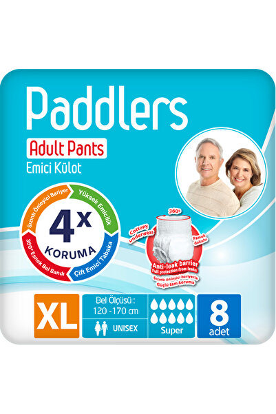 Paddlers Yetişkin Hasta Emici Külot Bez X-Large 8 Adet