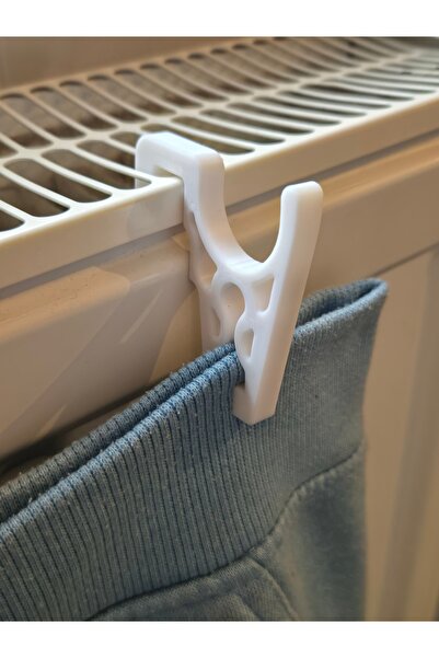 DU&ER مجموعة من 4 خطافات للرادياتير + مجموعة شماعات الغسيل المدمجة - ملحق تعل...