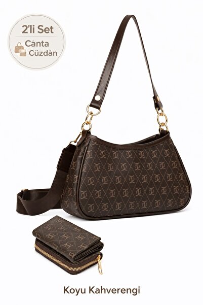 Newish Polo Women's Shoulder Bag and Wallet Set of 2 – Monogram Patterned, Zi...