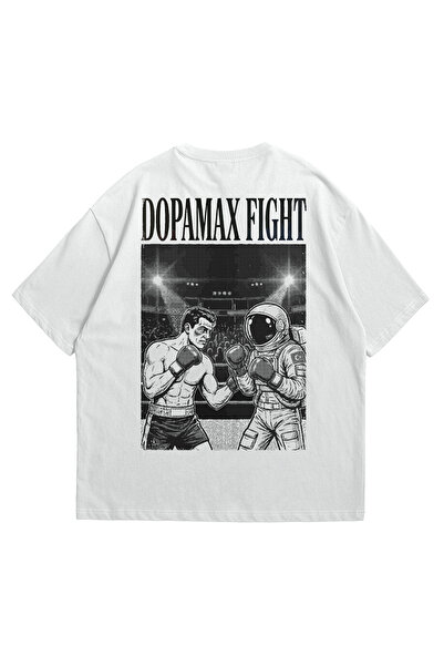 Scrovtie Tricou oversize alb unisex - Tricou cu gât rotund din bumbac pieptăn...