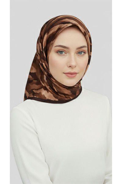 Karaca Eşarp Morya Patterned Rayon Scarf - Brown