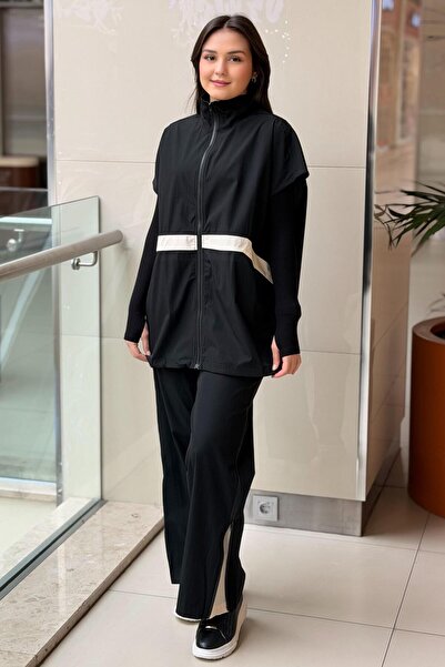 Ghisa Zipper Detailed Vest Pants Sports Set