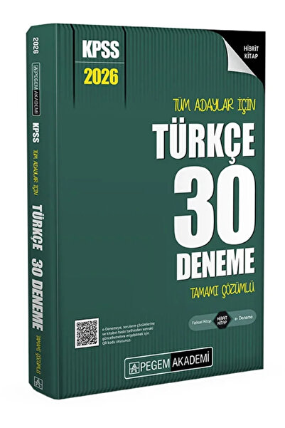 Pegem Akademi Yayıncılık 2026 KPSS Tüm Adaylar İçin Türkçe 30 Deneme Tamamı Ç...