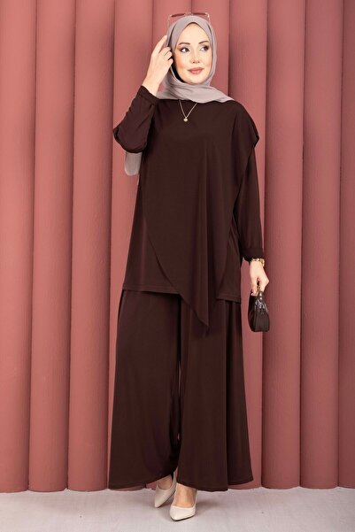 EBRUTESETTÜR Asymmetrical Cut Sandy Double Suit Brown