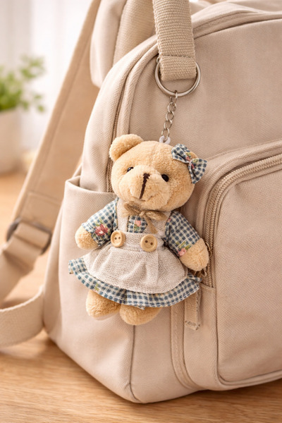 POYASE Plush Teddy Bear Keychain Bag Ornament Cute Keychain Accessory