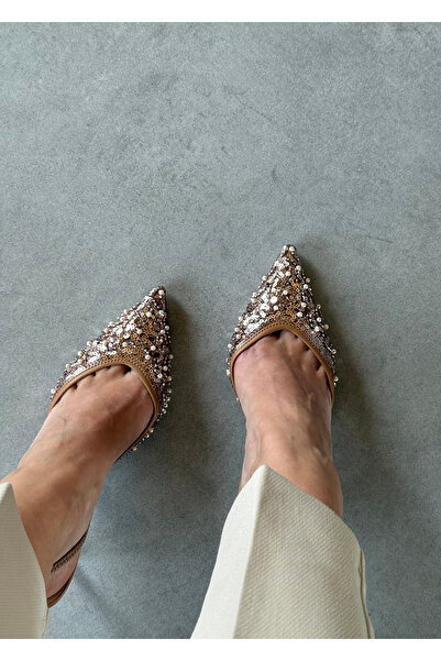 trendyhit Mars Nude Pullu 8cm Kadın Topuklu Ayakkabı