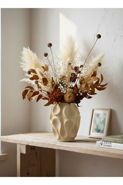 Empressco Vază decorativă modernă cu textură ondulată, design în stil scandin...