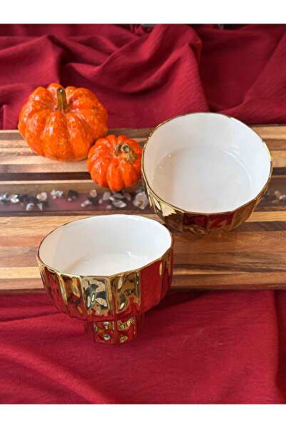 ROSSEV Footed Bowl Set of 2 Mikasa Moor Shiny 11X8Cm