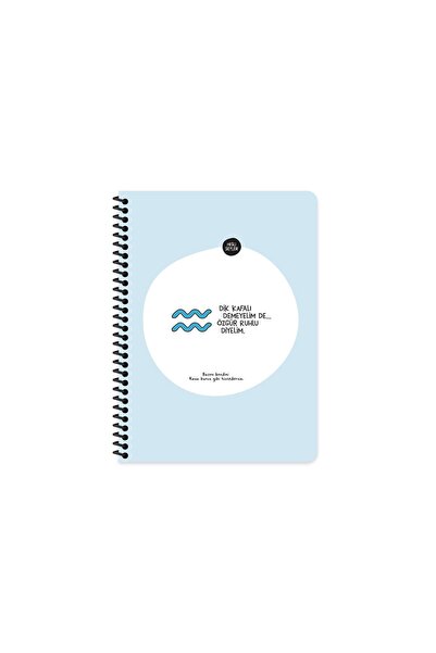 Hisli Şeyler Burçlar Series 16,5X22,5 Lined Spiral Notebook with Stickers - D...