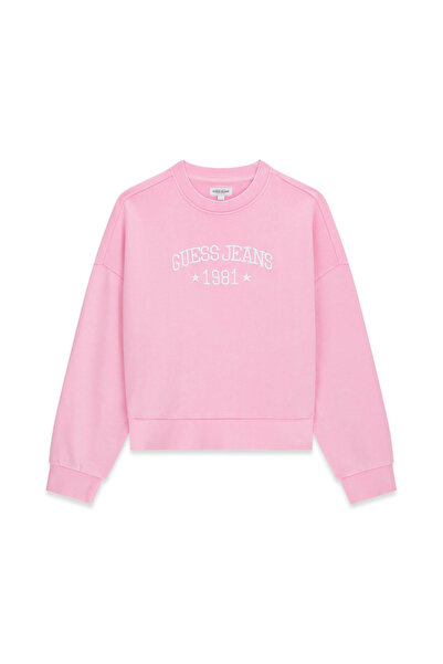 Guess Hanorac de damă guler rotund - Roz