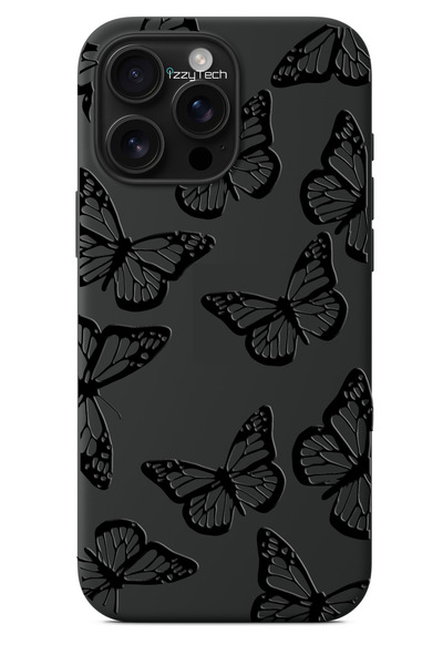 izzytech iPhone 11 Pro Max Compatible Black Phone Case – Butterfly Pattern wi...