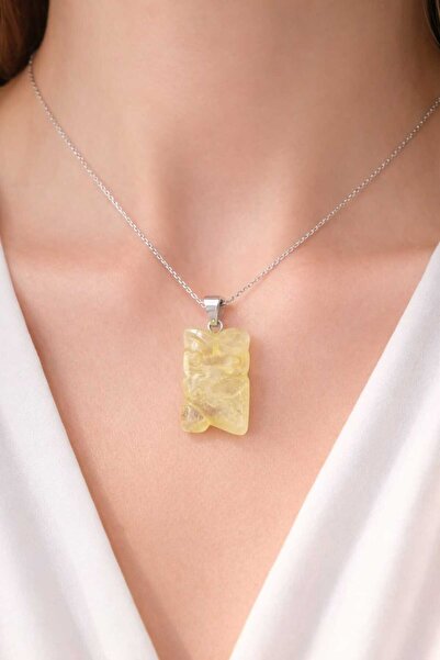 best bioenerji taş terapi Citrine Butterfly Natural Stone Necklace