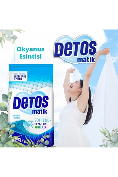 DETOS ÇAMAŞIR KONSANTRE OKYANUS TOZ DETERJAN -BEYAZLAR VE RENKLİLER İÇİN 9 KG