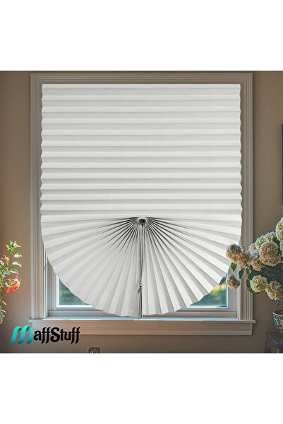 MaffStuff Self-adhesive fan window blinds without drilling 60x150 cm white Ma...