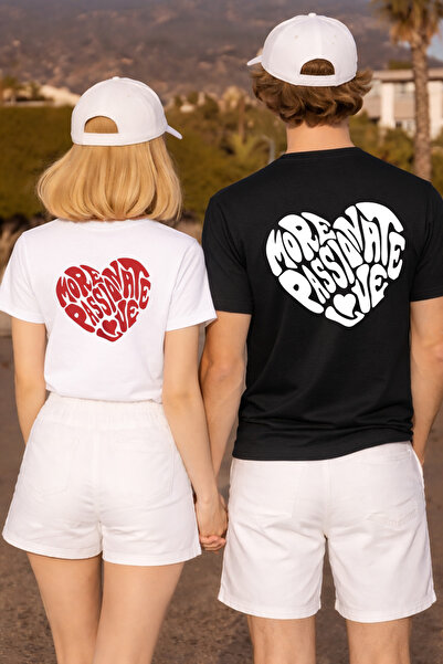 LORVEX Combinație de tricouri pentru cupluri Ziua Îndrăgostiților (Valentine'...