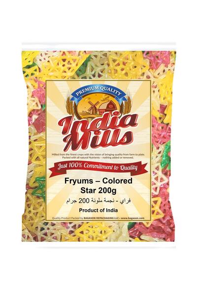 India Mills Fryums Colored Star 200g | Authentic Indian Grocery