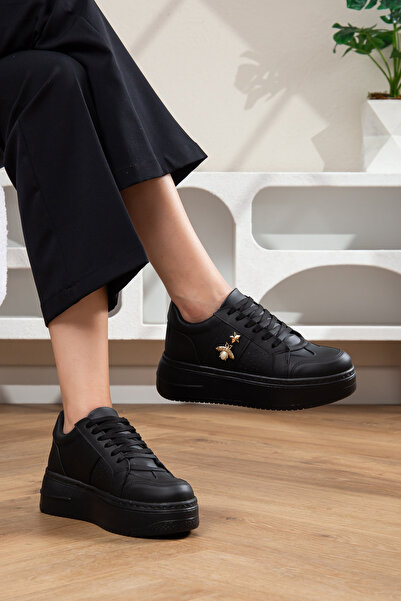 BAHRİNA Women's Butterfly Star Buckle Thick Sole Sneaker