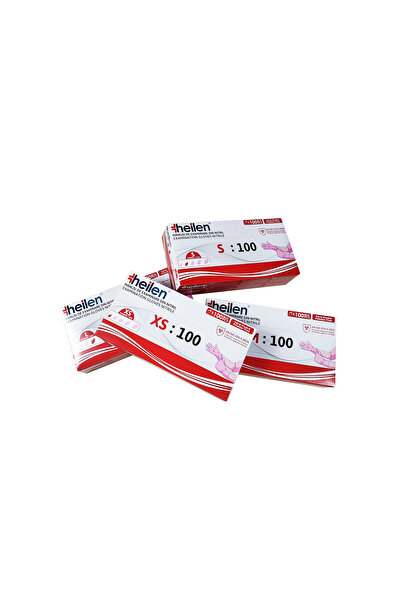 Heilen Mănuși din nitril nepudrate, ROZ M – 100 bucăți, de unică folosință, p...