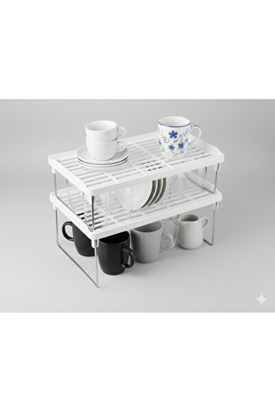 ViATOM Mutfak Dolabı İçi Plastik Raf 2 Adet, Organizer.Mutfak Rafı 2 ad 41*21...