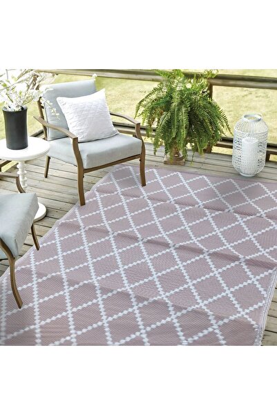 OEM Beige-Brown Double-Sided Outdoor Rug, size 180x120 cm