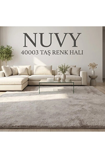 Sihirli Halı Nuvy Serisi 40003 Model Taş Renk Düz Kesim Halı