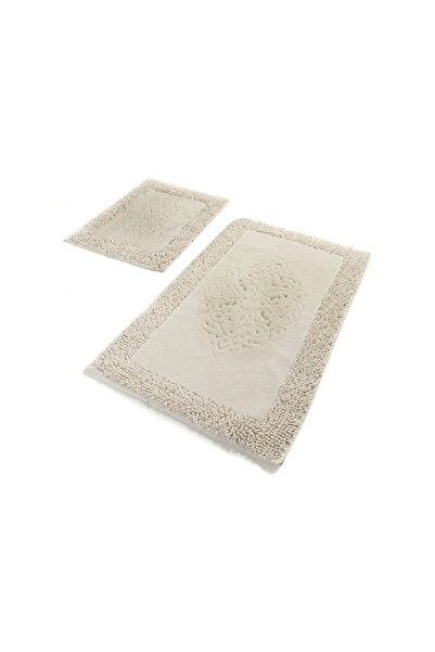 Talis Set of 2 Piante Ecru Bath Mats (100% Cotton)