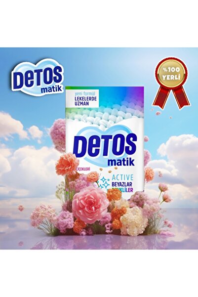 DETOS ÇAMAŞIR KONSANTRE ACTIVE TOZ DETERJAN -BEYAZLAR VE RENKLİLER İÇİN 9 KG