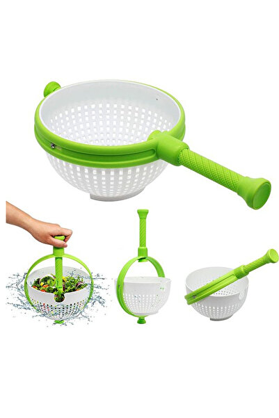 Generic Rotating Salad Spinner & Colander Spin, Strain & Store , Spin Bowl wi...